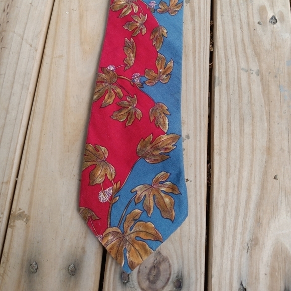 Men's Vintage Tango by Max Raab Necktie Tie Leaves Fall Autumn - Picture 1 of 3